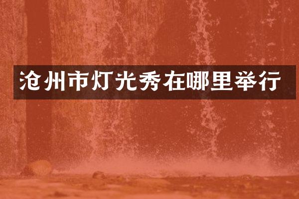沧州市灯光秀在哪里举行