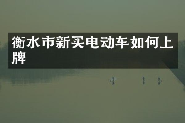 衡水市新买电动车如何上牌