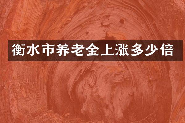衡水市养老金上涨多少倍