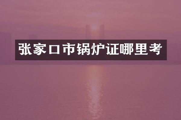 张家口市锅炉证哪里考