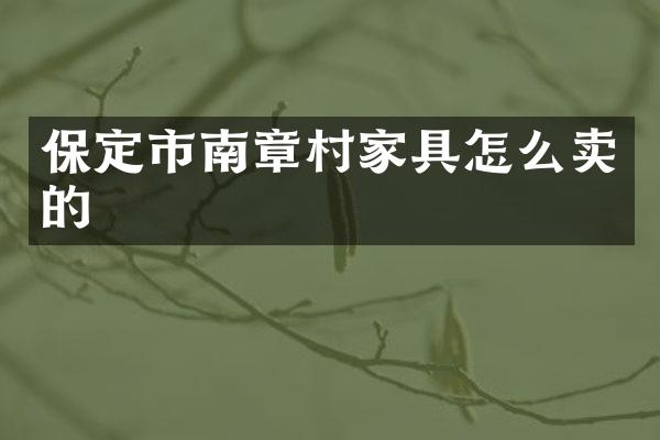 保定市南章村家具怎么卖的