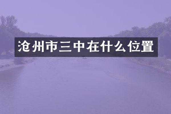 沧州市三中在什么位置