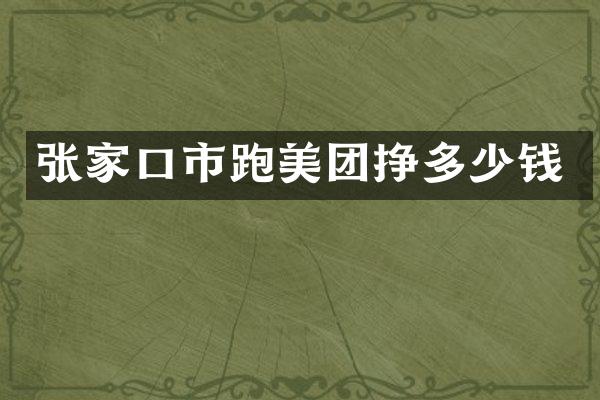 张家口市跑美团挣多少钱