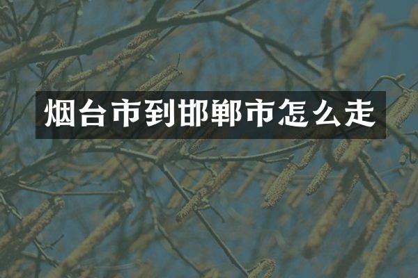 烟台市到邯郸市怎么走