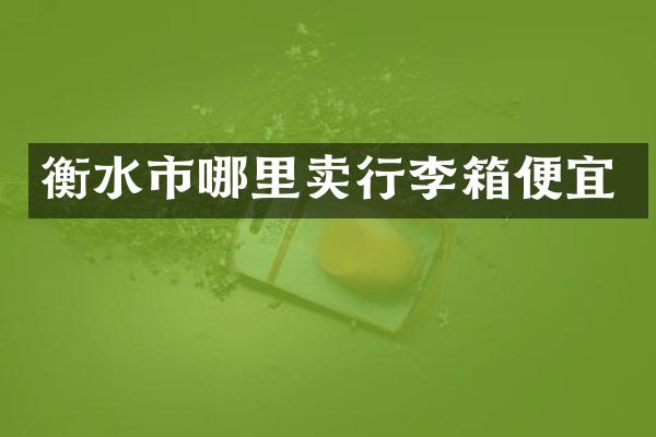 衡水市哪里卖行李箱便宜