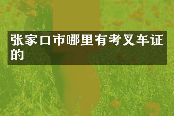 张家口市哪里有考叉车证的