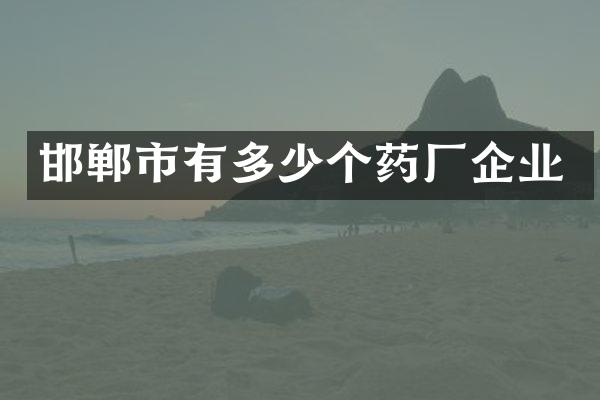 邯郸市有多少个药厂企业