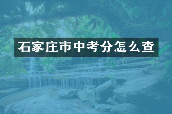 石家庄市中考分怎么查
