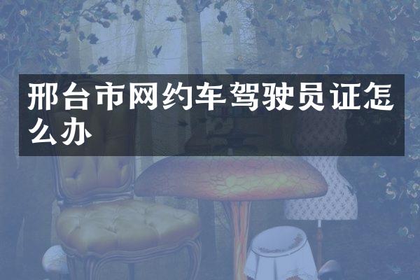 邢台市网约车驾驶员证怎么办