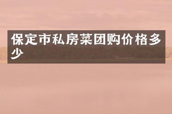 保定市私房菜团购价格多少