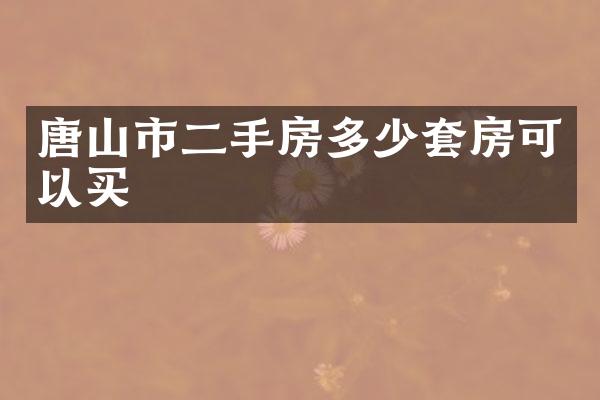 唐山市二手房多少套房可以买