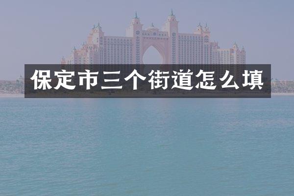 保定市三个街道怎么填