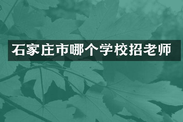 石家庄市哪个学校招老师