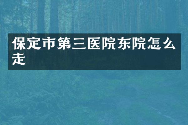 保定市第三医院东院怎么走