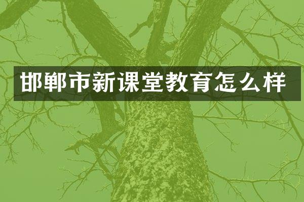 邯郸市新课堂教育怎么样