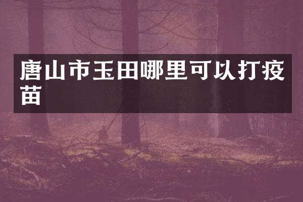 唐山市玉田哪里可以打疫苗