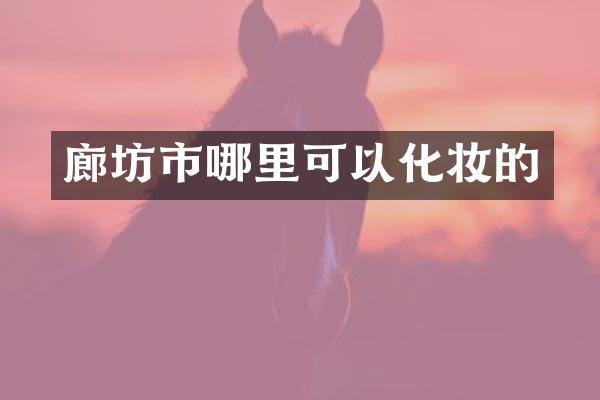廊坊市哪里可以化妆的