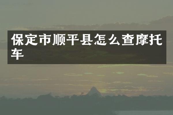 保定市顺平县怎么查摩托车