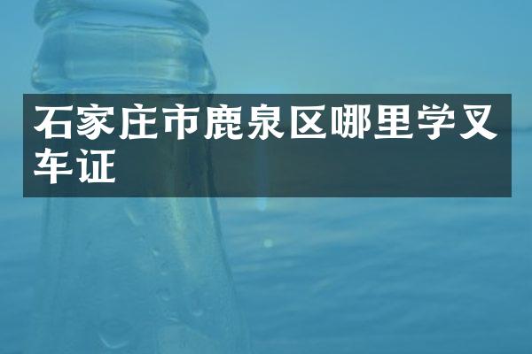 石家庄市鹿泉区哪里学叉车证