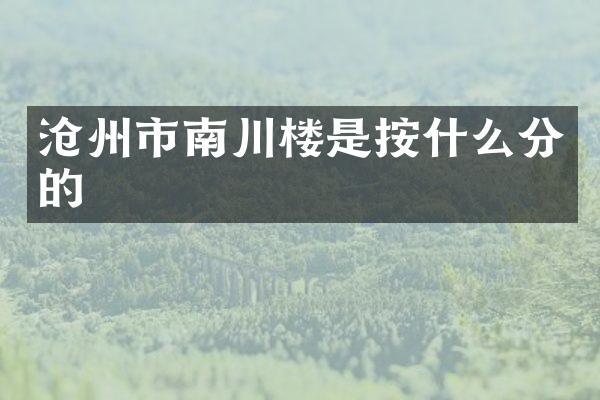 沧州市南川楼是按什么分的