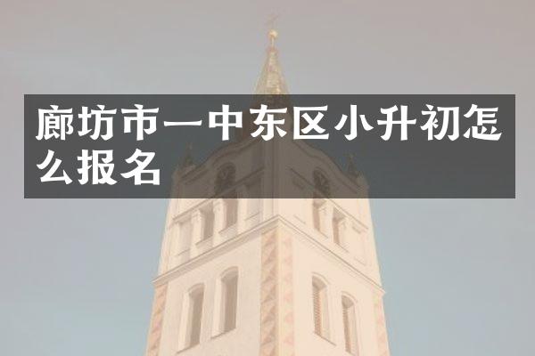 廊坊市一中东区小升初怎么报名