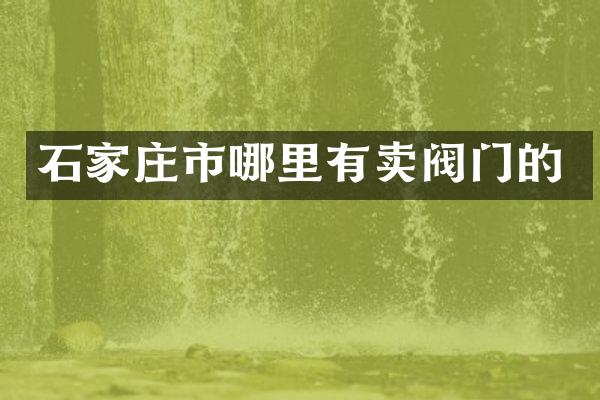 石家庄市哪里有卖阀门的