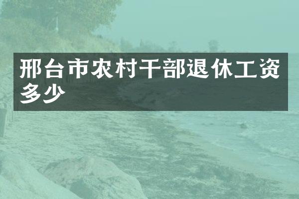 邢台市农村干部退休工资多少