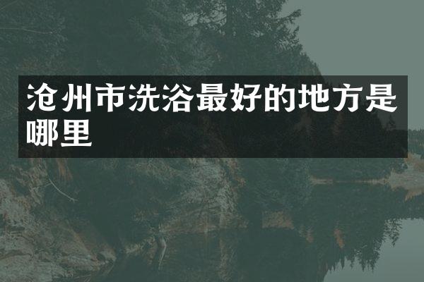 沧州市洗浴最好的地方是哪里