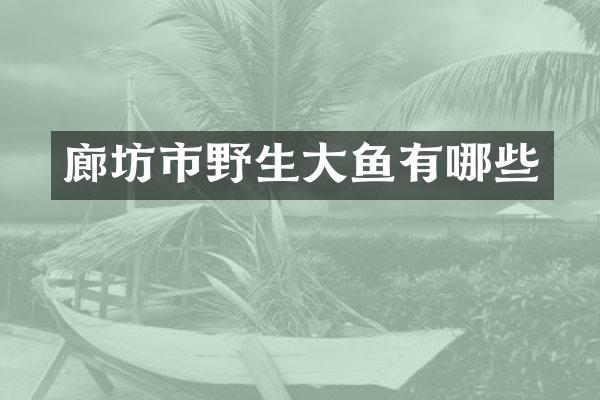 廊坊市野生大鱼有哪些