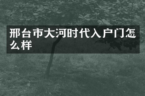 邢台市大河时代入户门怎么样