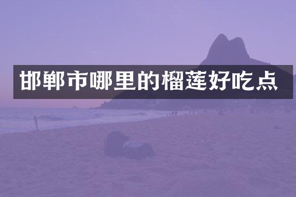 邯郸市哪里的榴莲好吃点