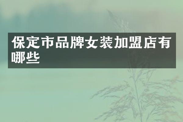 保定市品牌女装加盟店有哪些