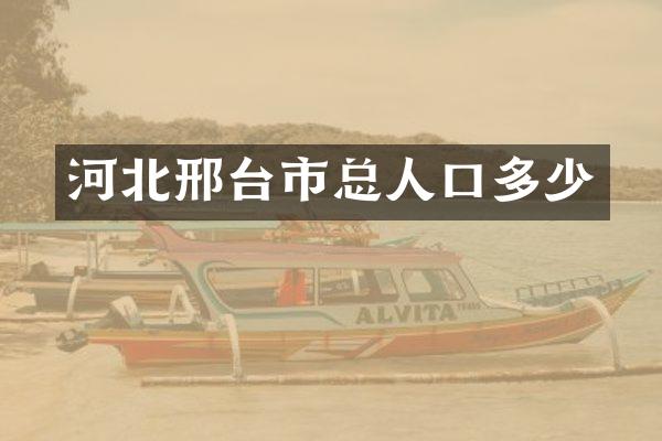 河北邢台市总人口多少