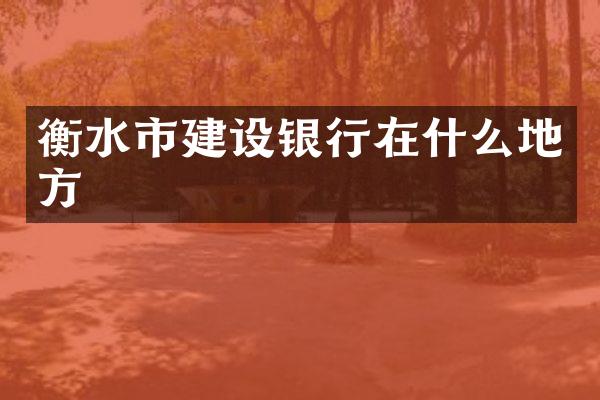 衡水市建设银行在什么地方