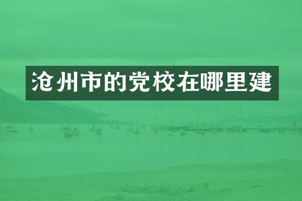 沧州市的党校在哪里建