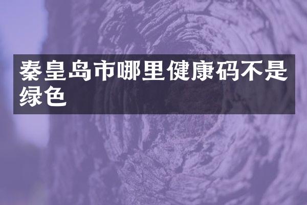 秦皇岛市哪里健康码不是绿色