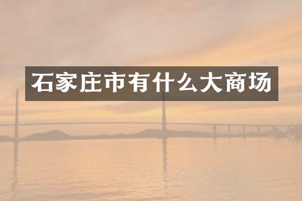 石家庄市有什么大商场