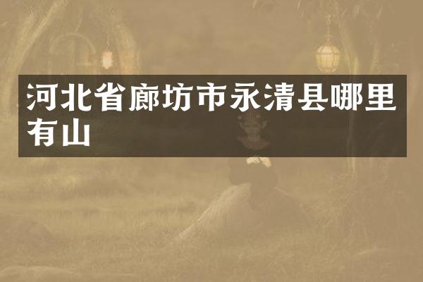 河北省廊坊市永清县哪里有山