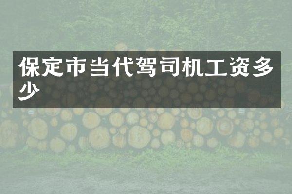 保定市当代驾司机工资多少