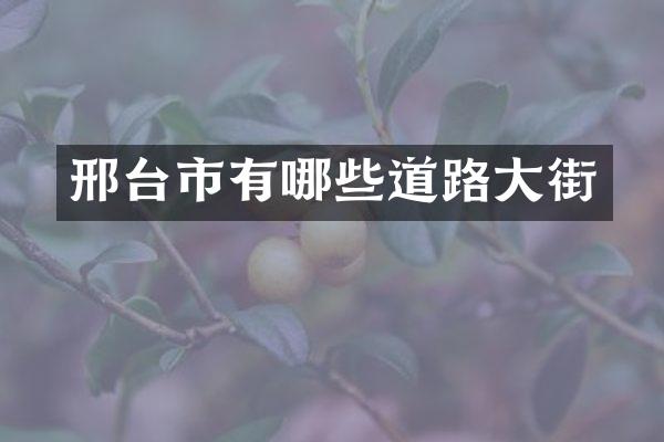 邢台市有哪些道路大街