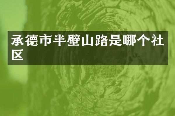 承德市半壁山路是哪个社区