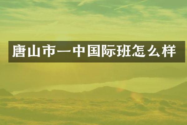 唐山市一中国际班怎么样