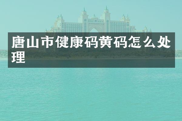 唐山市健康码黄码怎么处理