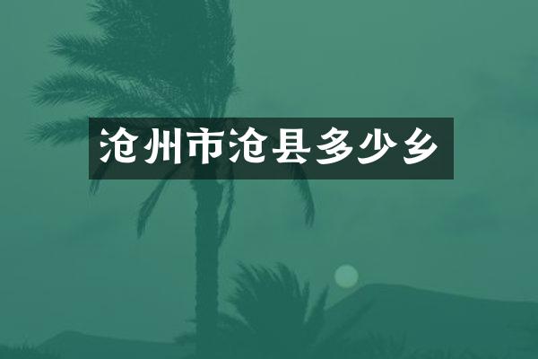 沧州市沧县多少乡