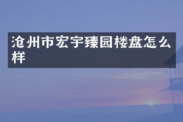 沧州市宏宇臻园楼盘怎么样