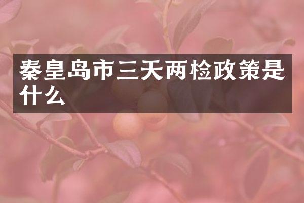 秦皇岛市三天两检政策是什么