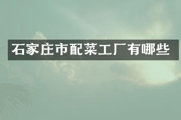 石家庄市配菜工厂有哪些