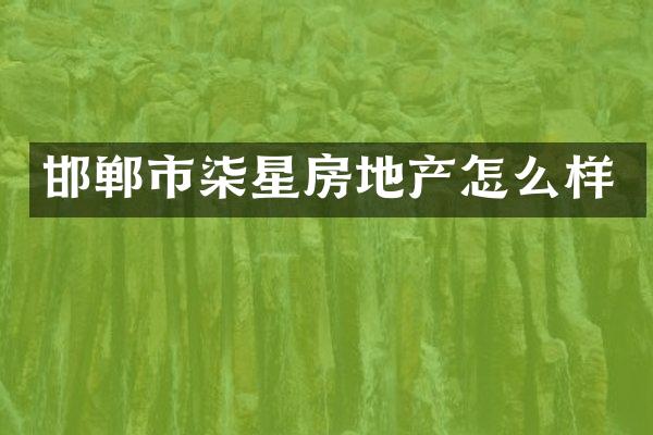 邯郸市柒星房地产怎么样