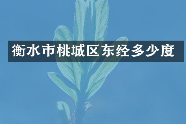 衡水市桃城区东经多少度