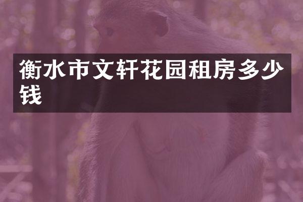 衡水市文轩花园租房多少钱